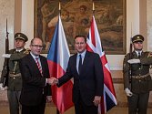 Premiér Bohuslav Sobotka přivítal 22. ledna v Praze britského premiéra Davida Camerona.