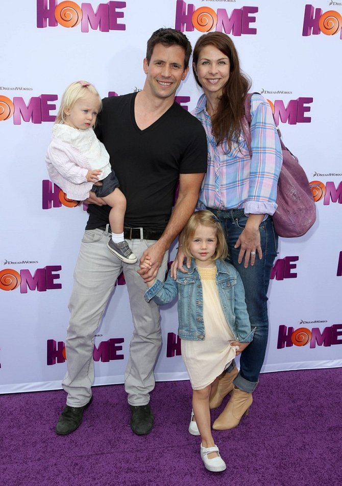 Christian Oliver s manželkou a dětmi