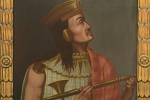 Portrét Atahualpy, Inky XIV., posledního císaře říše Inků. Dílo z výstavy The Inca and the Conquistador, Musée du Quai Branly, 2015