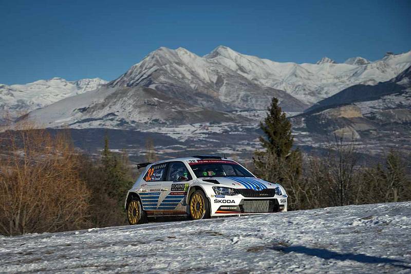 Škoda Fabia na letošním ročníku Rallye Monte Carlo.