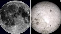 Měsíc z přivrácené (vlevo) a z odvrácené strany. Zatímco ten první pohled z noční oblohy důvěrně známe, ten druhý je úplně jiný. A vědci mají teorii proč