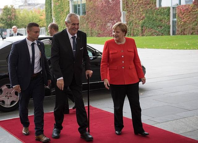 Miloš Zeman a Angela Merkelová.