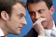 Ještě loni byl Emmanuel Macron (vlevo) podřízeným ve vládě Manuela Vallse (vpravo). Teď by se Valls rád ucházel o úspěch po boku nového francouzského prezidenta.