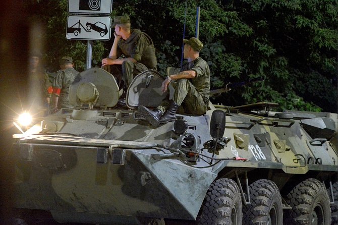 Ruská armáda na okupovaném území na Ukrajině. Ilustrační foto