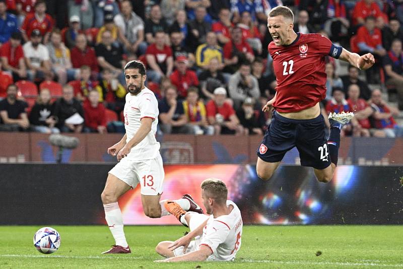 Čeští fotbalité nastoupili v úvodním utkání elitní skupiny Ligy národů proti Švýcarsku