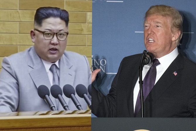 Severokorejský vůdce Kim Čong-un (vlevo) a americký prezident Donald Trump.