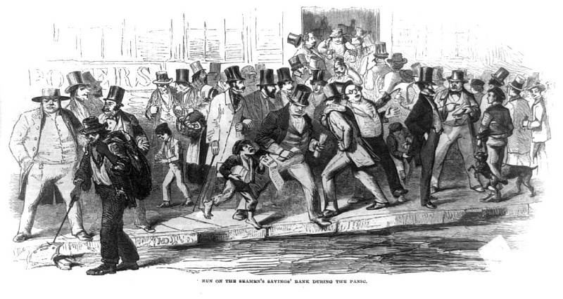 Run na banky během velké finanční paniky vypuknuvší v roce 1857