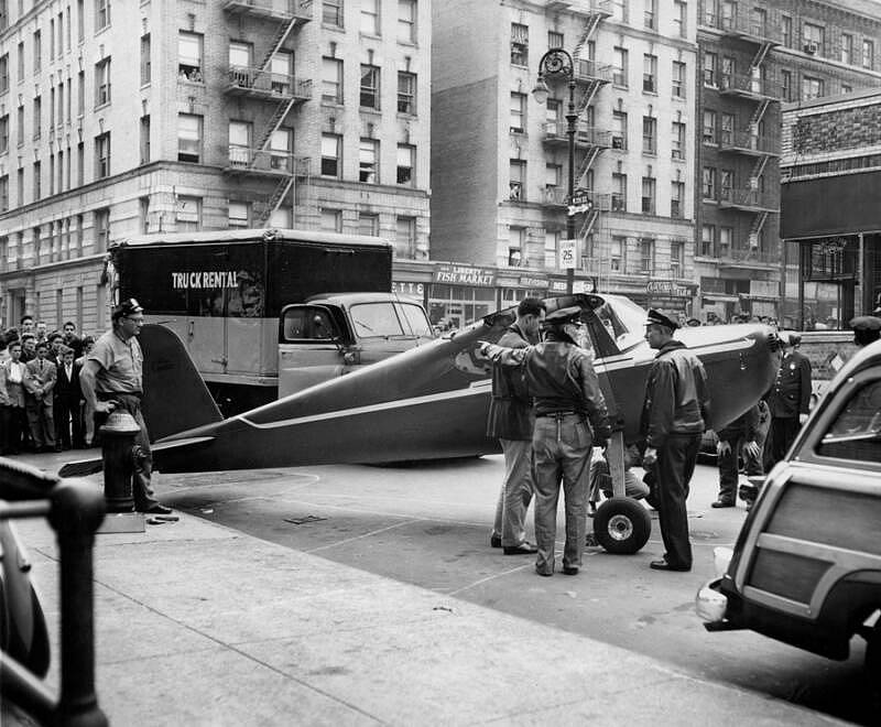 Cessna opilého pilota Thomase Fitzpatricka po "zaparkování" na newyorské ulici