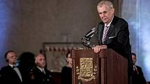 Prezident Miloš Zeman na státní svátek 28. října předával státní vyznamenání ve Vladislavském sále Pražského hradu.