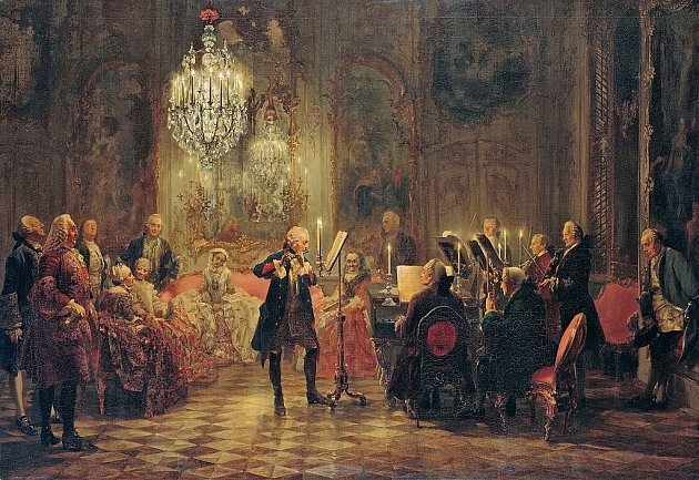 Pozdější pruský král Fridrich II. Veliký miloval hru na flétnu. Dosytosti si ji ale užil až po smrti svého otce - Fridrich Vilém I. to považoval za zženštilost a svého syna za hru na flétně krutě trestal.