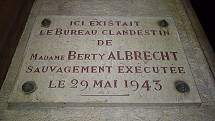 Pamětní deska Berty Albrechtové z Lyonu, popravené 29. května 1943