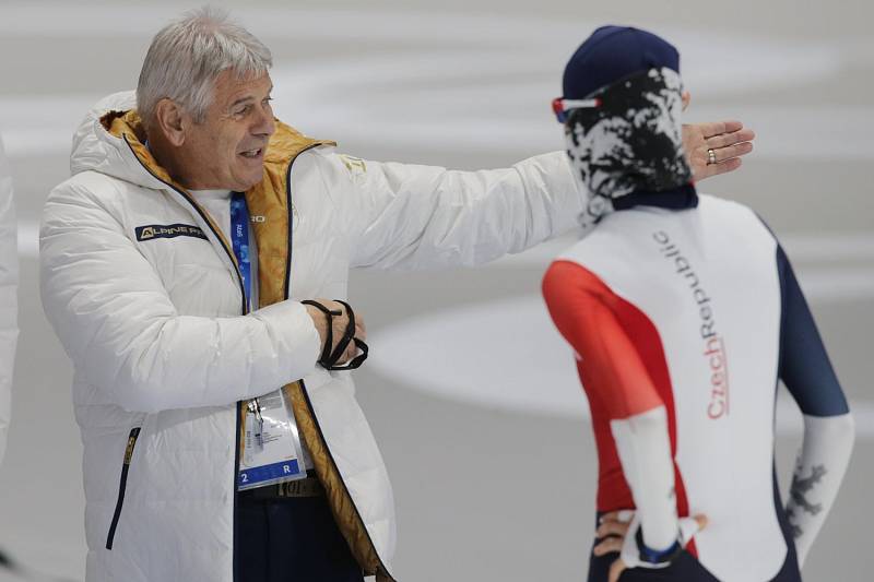 Martina Sáblíková a trenér Petr Novák.