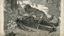 Jiný obraz zachycující tajemného ghúla (Pekařova sebevražda) pochází od francouzského karikaturisty Amédéea Vignoly a byl otištěn v roce 1891 v Echo du Boulevard