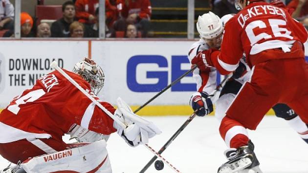 Petr Mrázek a Danny DeKeyser patří mezi pilíře obrany Detroitu.