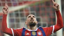 Franck Ribéry z Bayernu Mnichov se raduje z gólu proti AS Řím.