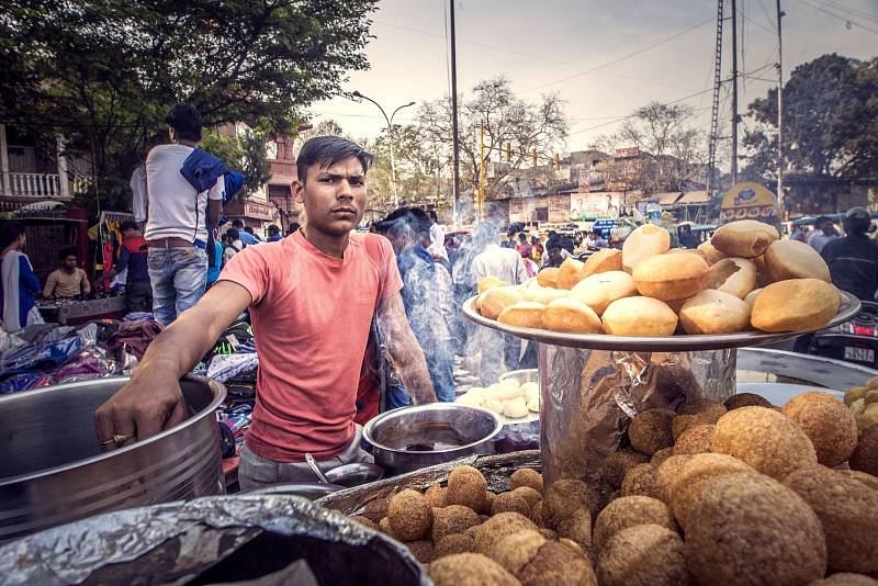 Pouliční prodej potravin je pro Indii typický