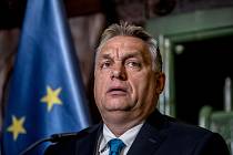 Maďarský premiér Viktor Orbán při loňské návštěvě Prahy