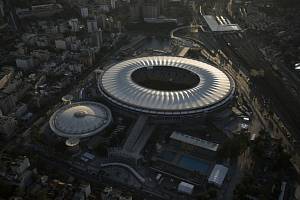 Letecký pohled na fotbalový stadion Maracaná v Rio de Janeiru