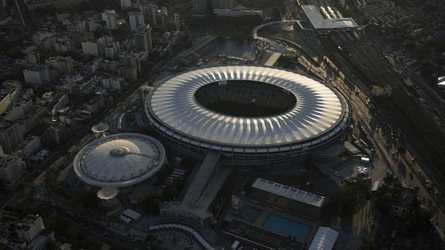 Letecký pohled na fotbalový stadion Maracaná v Rio de Janeiru