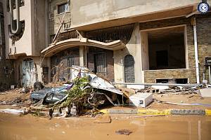 Ničivé záplavy v Libyi, září 2023