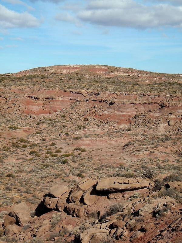 Sedimenty geologického souvrství Candeleros, v nichž byl Jakapil objeven.