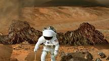 Zatím jen sen, do konce století možná i realita. Nejen NASA touží po cestě člověka na Mars. Zatím je podobný snímek jen vizualizací.