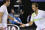 Daniel Nestor a Radek Štěpánek při finále Australian Open