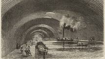Tajemné podzemí pařížského kanálu Canal Saint-Martin v roce 1862