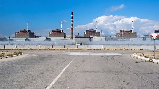 Záporožská jaderná elektrárna na Ukrajině na snímku ze 7. srpna 2022.