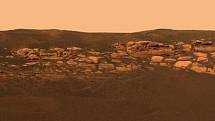 Jeden ze snímků rudé planety, pořízený sondou Opportunity.