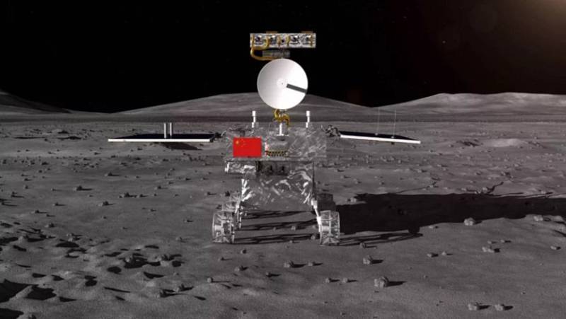 Animace čínské sondy Čchang-e 4 na odvrácené straně měsíce