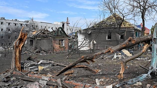 Válkou zničený ukrajinský Charkov