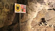 Důl v německém Zinnwaldu: česko-německá hranice