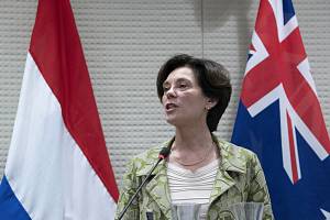 Nizozemská vyšetřovatelka Digna van Boetzelaerová hovoří 8. února 2023. na tiskové konferenci v Haagu o vyšetřování sestřelu letadla MH17 nad separatistickým územím na východě Ukrajiny, které si v roce 2014 vyžádalo 298 životů