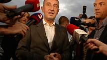 Předseda hnutí ANO Andrej Babiš po jasném vítězství ve volbách.