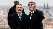 Premiér Andrej Babiš přivítal 30. listopadu v Praze maďarského premiéra Viktora Orbána.