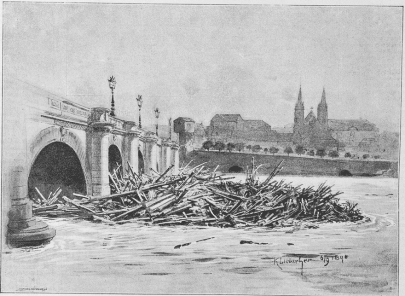 Karel Liebscher: Povodeň 1890 (Palackého most)