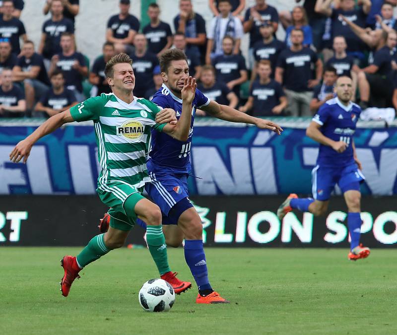 Zápas fotbalové Fortuna ligy mezi Bohemians Praha 1905 a FC Baníkem Ostrava v Ďolíčku 13.srpna.