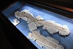 Fosilie pravěké ryby Elpistostege watsoni v muzeu kanadského Národního parku Miguasha