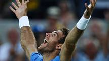 Juan Martín Del Potro se raduje z postupu do finále olympijského turnaje.