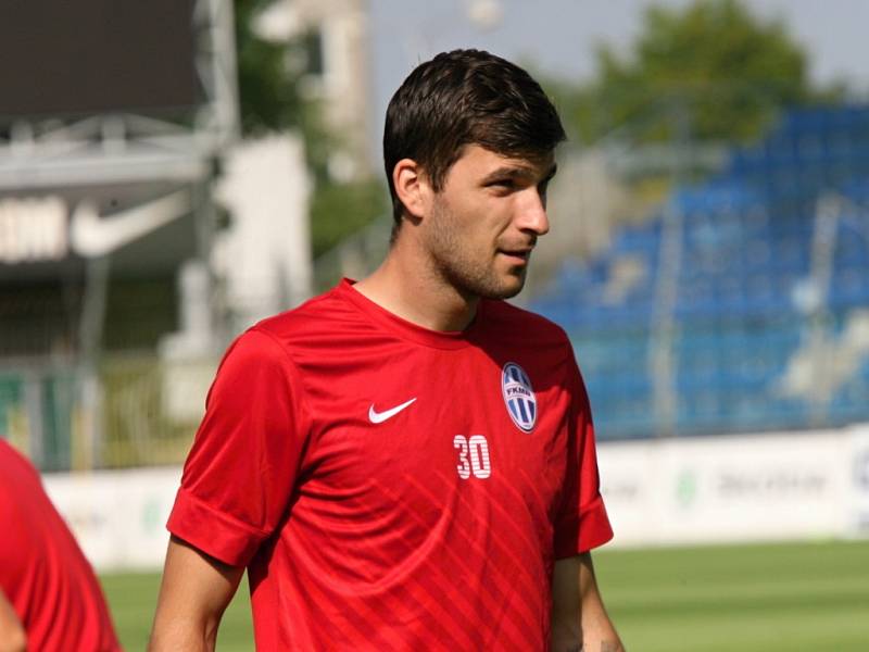 Fotbalisté Mladé Boleslavi na tréninku před zápasem s Lyonem.