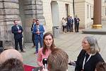 Jízdárna Pražského hradu se při summitu Evropského politického společenství proměnila v tiskové středisko