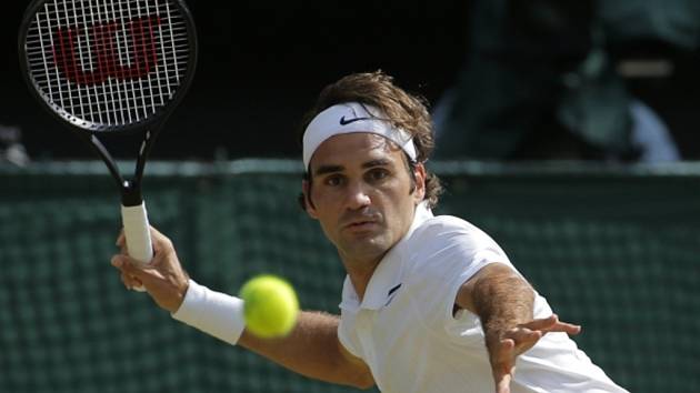 Roger Federer na Wimbledonu.