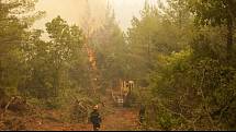 Lesní požáry na ostrově Euboia