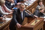 Jednání o důvěře vlády v Poslanecké sněmovně 16. ledna v Praze. Kalousek