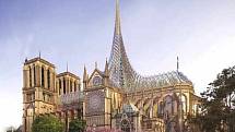Návrh na dostavbu slavné pařížské katedrály Notre-Dame ze studia Vincent Callebaut