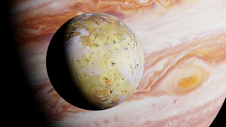 Planeta Jupiter a měsíc Io