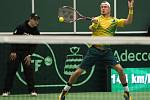 Lleyton Hewitt z Austrálie proti České republice.