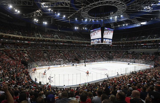 Pražská O2 aréna bude hostit mistrovství světa v ledním hokeji.