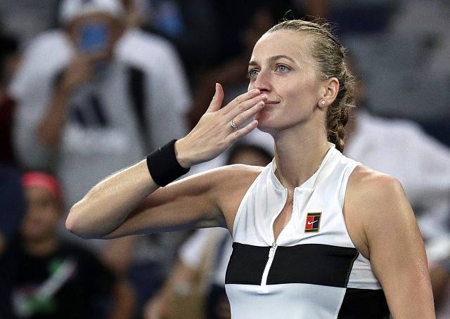 Petra Kvitová se raduje z výhry na Australian Open.